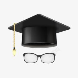 学位帽和眼镜矢量图素材