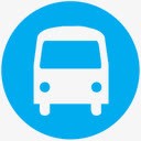 蓝色公交圆形蓝色图标公交车高清图片