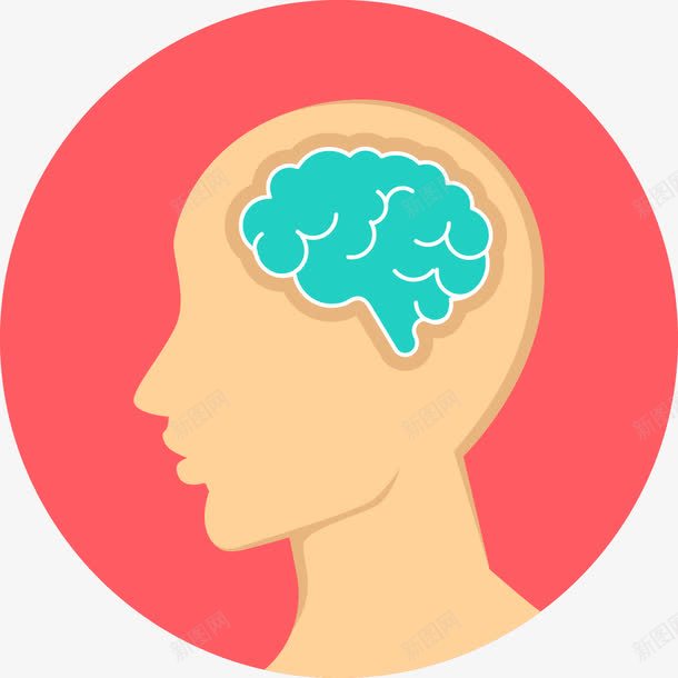 最强大脑图标png_新图网 https://ixintu.com 人脑 人脑图 卡通图标 大脑 头脑 头部 最强大脑 红色 脑神经