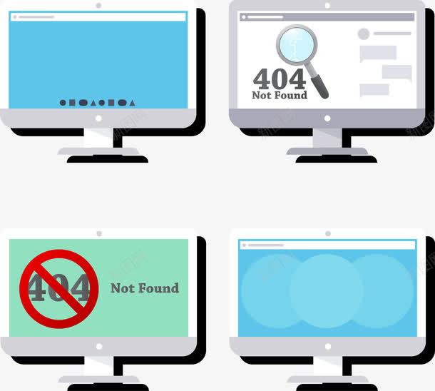 电脑屏幕出错png免抠素材_新图网 https://ixintu.com 404 出错页面 扁平化 绿色 蓝屏