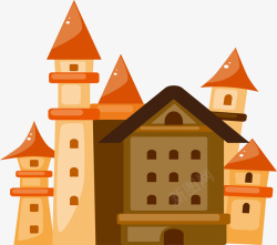 多色魔法城堡建筑城堡矢量图高清图片