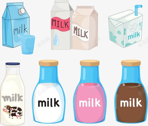 手绘牛奶瓶png免抠素材_新图网 https://ixintu.com 创意 卡通 可爱的 彩色 手绘的 牛奶瓶 现代 简单