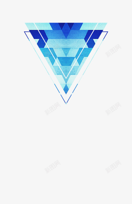 倒三角形png免抠素材_新图网 https://ixintu.com 三角形 创意设计 图案设计 蓝色