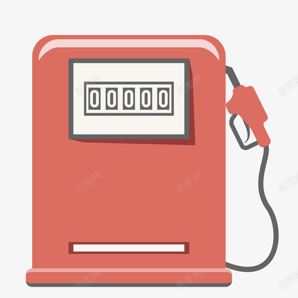 一个扁平化的红色加油泵png免抠素材_新图网 https://ixintu.com 加油 加油站 天然气 扁平化 柴油 汽车 油 石油 站 运输