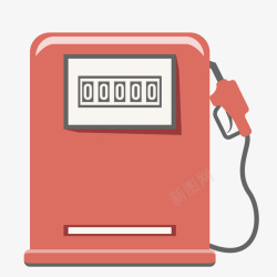 扁平油一个扁平化的红色加油泵高清图片