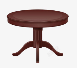 棕色桌具卡通深棕色圆木桌高清图片