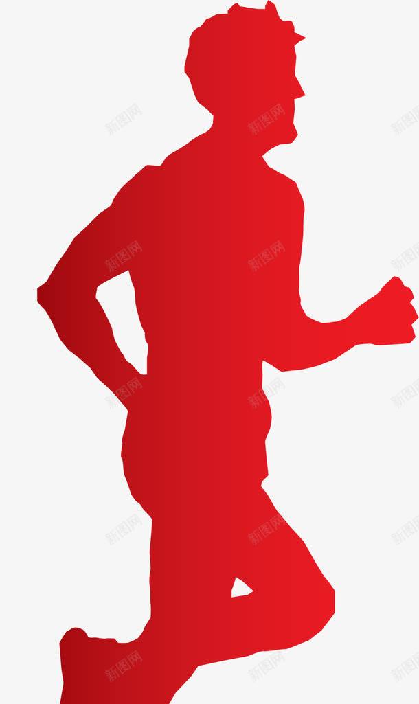红色扁平马拉松男人png免抠素材_新图网 https://ixintu.com 人物剪影 健康 奔跑 强身健体 跑步影子 跑步男人 运动健身 锻炼 马拉松
