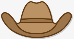 西部美女扁平风格对称牛仔帽子矢量图高清图片