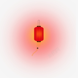 灯笼光晕红色发光的灯笼元素高清图片