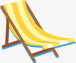 黄色条纹懒人躺椅矢量图素材