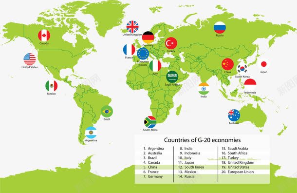 G20峰会世界地图图标png_新图网 https://ixintu.com G20峰会 世界地图 国家图标