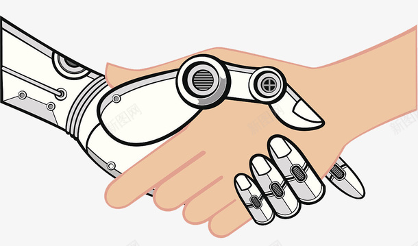 简约科技人类与机器人握手png免抠素材_新图网 https://ixintu.com 互利 交流 人类 友好 握手 未来 机器人 机器人握手 科技 简约 线条