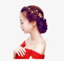 红色发型新娘秀禾服搭配发型高清图片