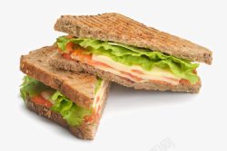 西红柿主食美味的三明治汉堡高清图片