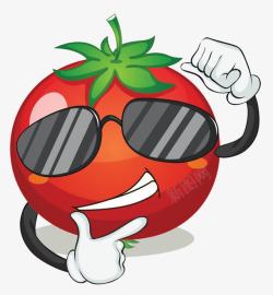 番茄戴眼镜素材