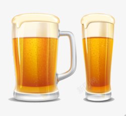 橙色啤酒卡通啤酒高清图片