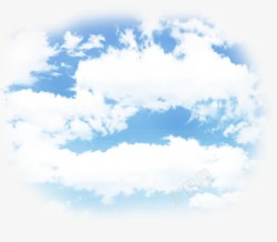 风景素描卡通天空蓝天白云背景高清图片