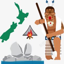 新西兰毛利人卡通素材