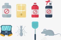 捕鼠家庭害虫驱虫剂图标高清图片