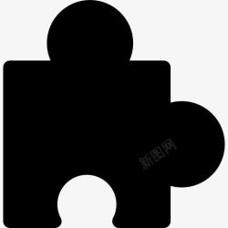 木头形状拼图黑块拼图形状图标高清图片