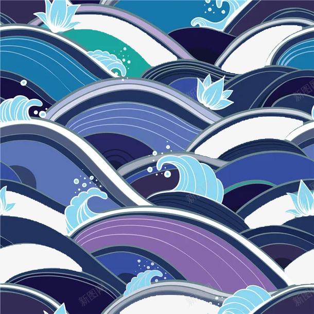 海洋波浪矩形png免抠素材_新图网 https://ixintu.com 壮观 波浪 波浪矩形 浪花 海洋 矩形 穿插 线条 起伏