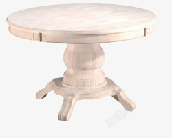 白色台子白色清新家具圆台桌实物高清图片