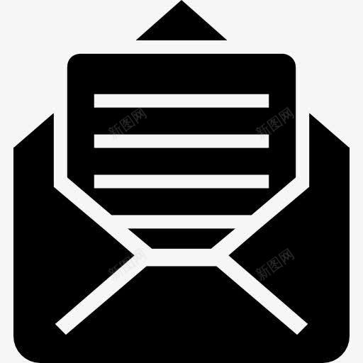 邮件打开信封信回黑色符号图标png_新图网 https://ixintu.com 信封 山楂 打开文档填写 打开邮件 接口 短信 背部 邮件 黑色