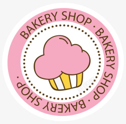 粉色蛋糕粉色杯子蛋糕标签矢量图高清图片