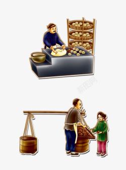 古代炼铁作坊做饼作坊高清图片