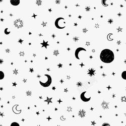 白色六角星手绘星星高清图片