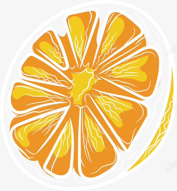 半个的橙子矢量图ai免抠素材_新图网 https://ixintu.com 大颗粒果实 橙子 橙子汁 水果 黄色 矢量图