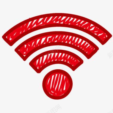 红色的wifi标识icon图标图标