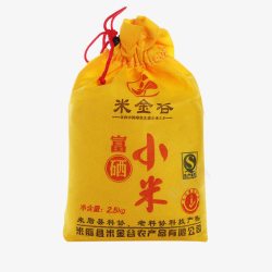 编织袋PNG免费图片米金谷农家自产陕西富硒黄小米有高清图片
