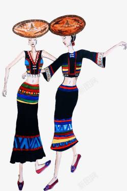 傣族服装收货季节的傣族姑娘高清图片