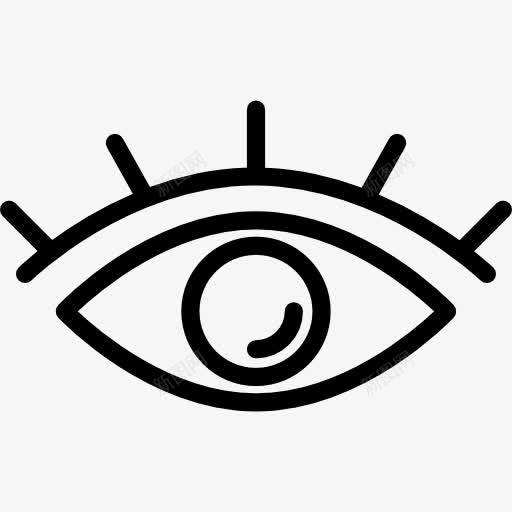 眼睛轮廓和睫毛图标png_新图网 https://ixintu.com 医学 眼睛 眼睛图标 视觉 身体的一部分