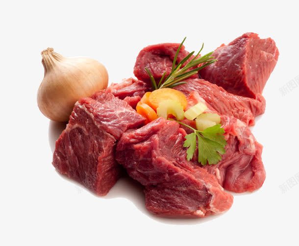 一堆新鲜的肉png免抠素材_新图网 https://ixintu.com 新鲜 肉类 胡萝卜 芹菜 蒜 调味品 食材 鲜肉