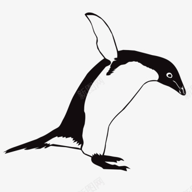 手绘可爱的企鹅可爱的元素矢量图图标图标