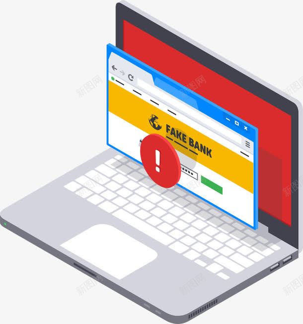出错的电脑png免抠素材_新图网 https://ixintu.com 出错 危险网页提醒 感叹号 桌面 电脑 网页 网页危险 网页错误 错误