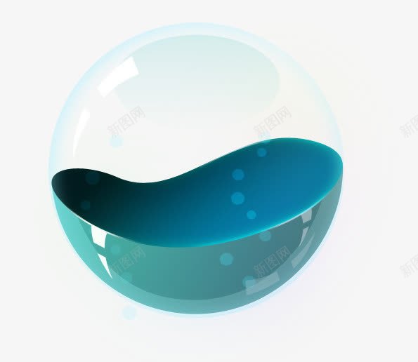透明水球png免抠素材_新图网 https://ixintu.com 水球 蓝色 透明
