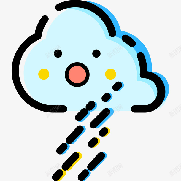 蓝色手绘圆弧暴雨天气元素矢量图图标eps_新图网 https://ixintu.com 卡通图标 圆弧 天气 弯曲 手绘 暴雨 暴雨卡通 眼睛 眼睛图标 矢量图 蓝色