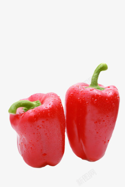 食用红菊苣红色美味鲜红带水珠的红灯笼椒实高清图片