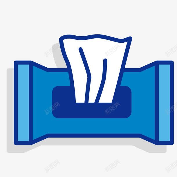 蓝色湿纸巾png免抠素材_新图网 https://ixintu.com 婴儿湿纸巾 宝宝湿巾 湿纸巾 纸巾样机 蓝色