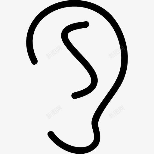 耳图标png_新图网 https://ixintu.com 人体 人的形状 形状 符号学 耳朵 身体的一部分