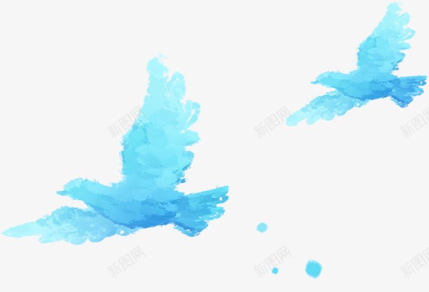 蓝色手绘艺术飞翔白鸽抽象png免抠素材_新图网 https://ixintu.com 抽象 白鸽 艺术 蓝色 飞翔