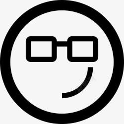 nerd酷表情符号情感书呆子笑脸眨眼表图标高清图片