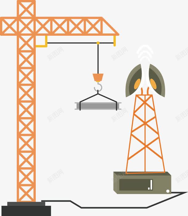 塔吊行车吊运货物png免抠素材_新图网 https://ixintu.com 卡通 吊运 塔吊 宇宙探索 工地 工地塔吊 火星 矢量图设计 科技 航车 行车 货物