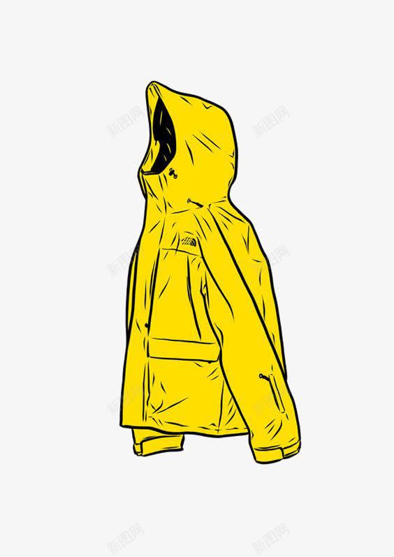黄色雨衣png免抠素材_新图网 https://ixintu.com 手绘衣服 雨衣 风衣 黄色