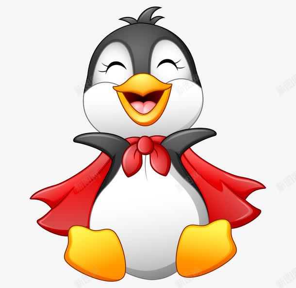 卡通手绘可爱披风大笑企鹅png免抠素材_新图网 https://ixintu.com 卡通的企鹅 可爱的企鹅 大笑的企鹅 手绘的企鹅 披风的企鹅 矢量的动物