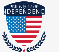 独立日美国美国国旗独立日徽章矢量图高清图片
