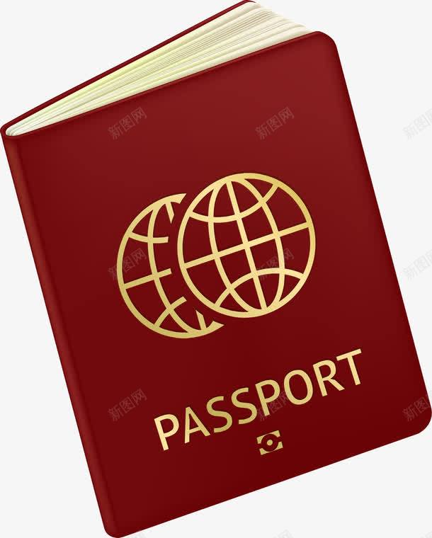 红色简约护照png免抠素材_新图网 https://ixintu.com 免抠PNG 册子 执照 护照 星球 简约 红色 装饰图案